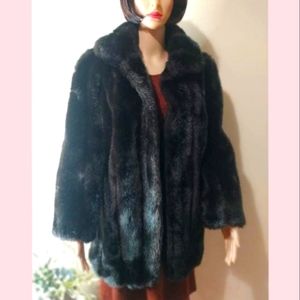 Vintage faux fur coat xl